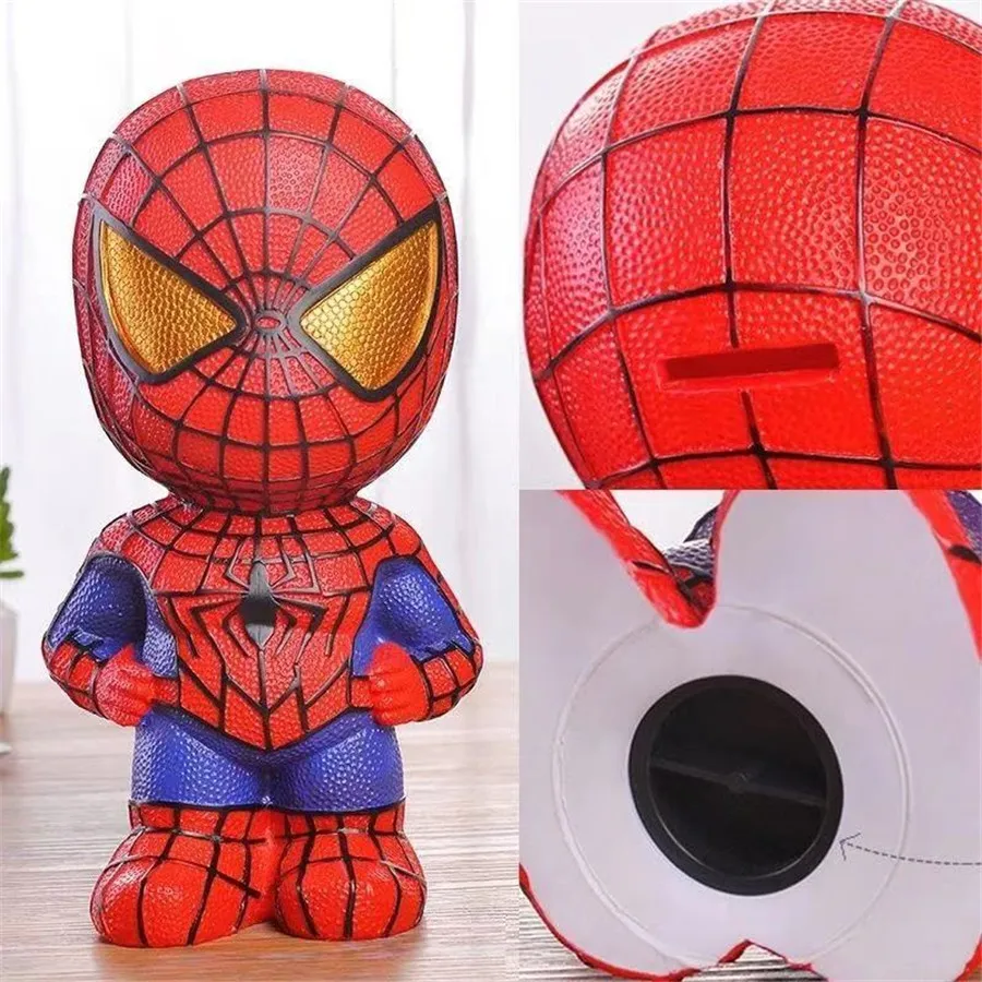 22cm Spiderman Bank Kids Piggy Money Bank Coin Money Boxes Storage Spider-man Cute Tank Money Saving Box Gift