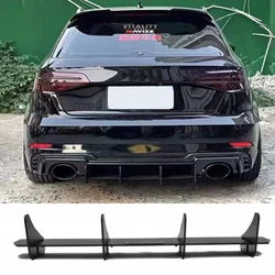 Matte Black Car Rear Bumper Diffuser Side Splitter Spoiler for Audi RS3 Sedan Hacchback 2013-2020 Auto Exterior Parts