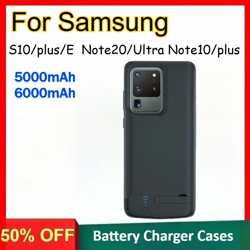 

5000mah 6000mAh Magnetic Battery for Samsung S10plus S10 S10E Note20Ultra Note20 Note10plus Note10 Portable Power Bank Cover