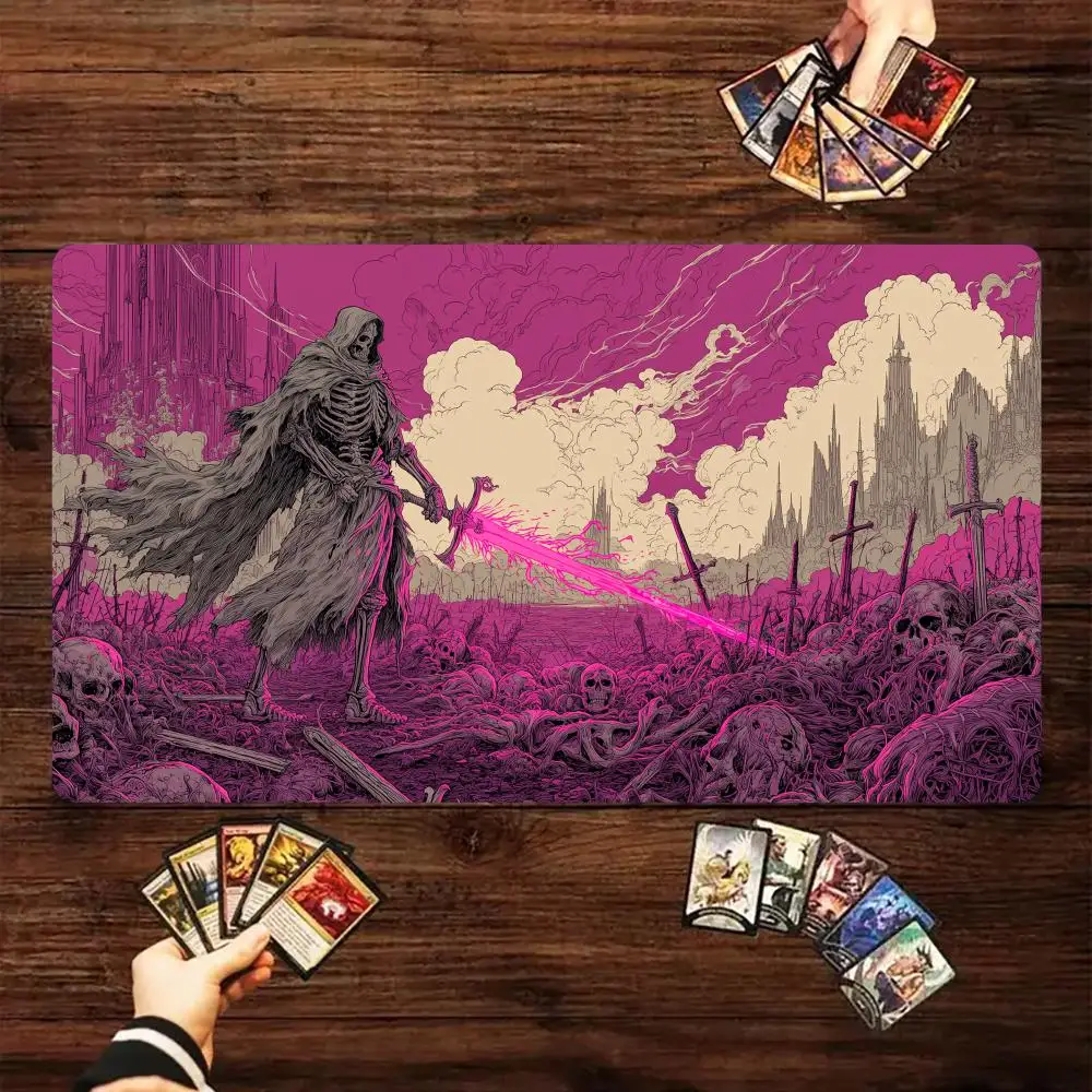 Death Knight and Ruins Magic Card Battle Mat TCG Playmat Anti-slip Base 35X60CM Gathering Gaming Mats Board Game Mat for TCG