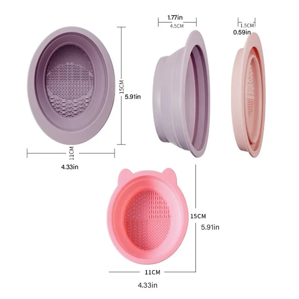 Makeup Brush Cleaning Bowl Beauty Brush Washing Pad Bowl Portable Travel Makeup Brush Scrubber Box