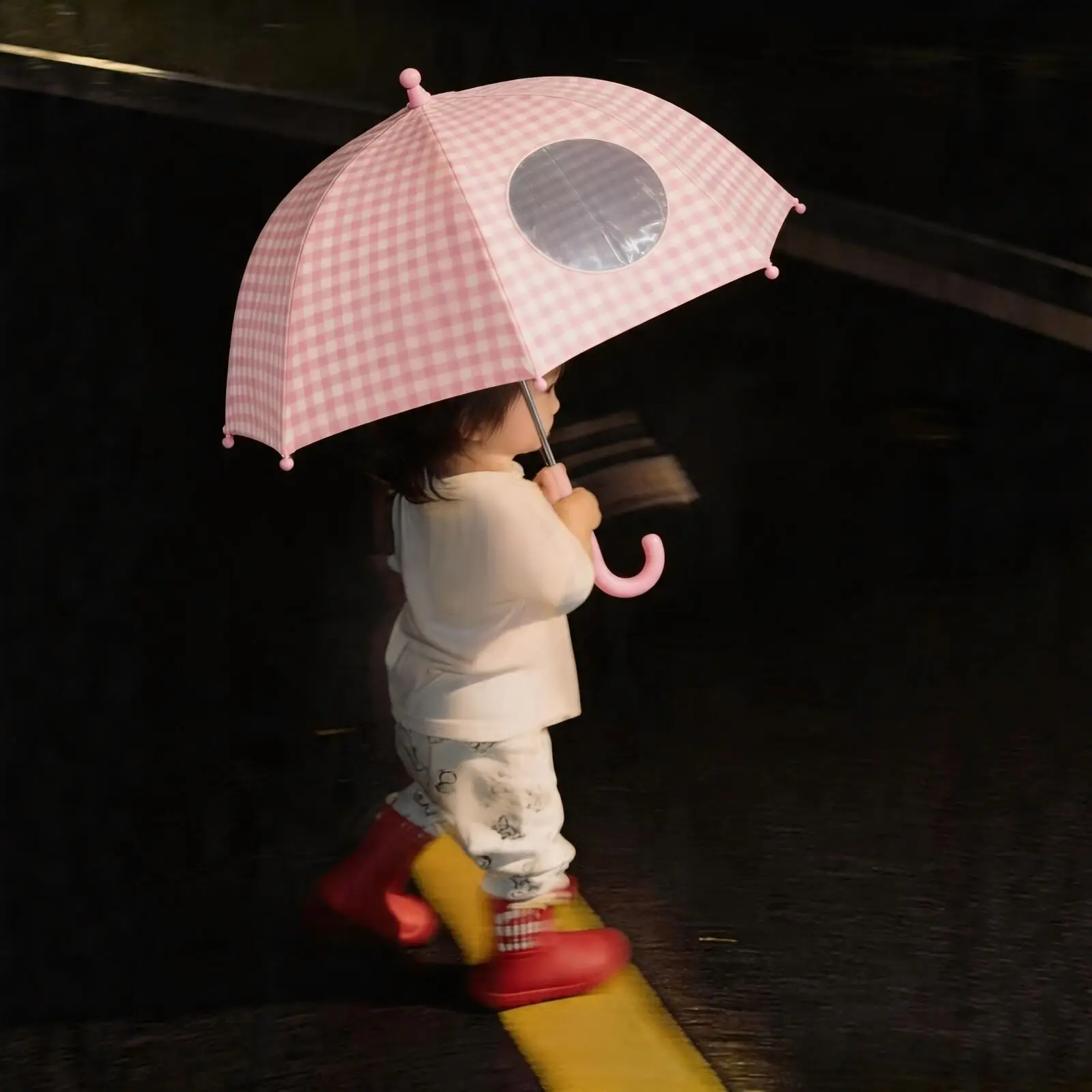 

Children's Automatic Umbrella Long Handle Grid Pattern Umbrella for School Kindergarten Boys Girls Plastic Aluminum Umbrella