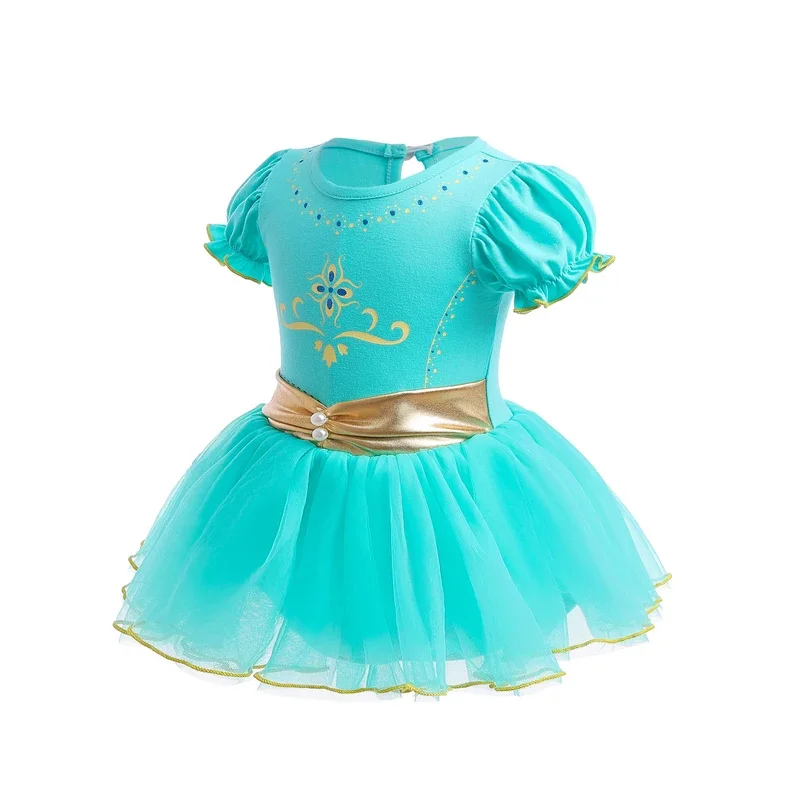 Disfraz de princesa Jasmine de Navidad para bebés y niñas, vestido tutú de algodón para fiesta de cumpleaños de princesa de Halloween con diadema