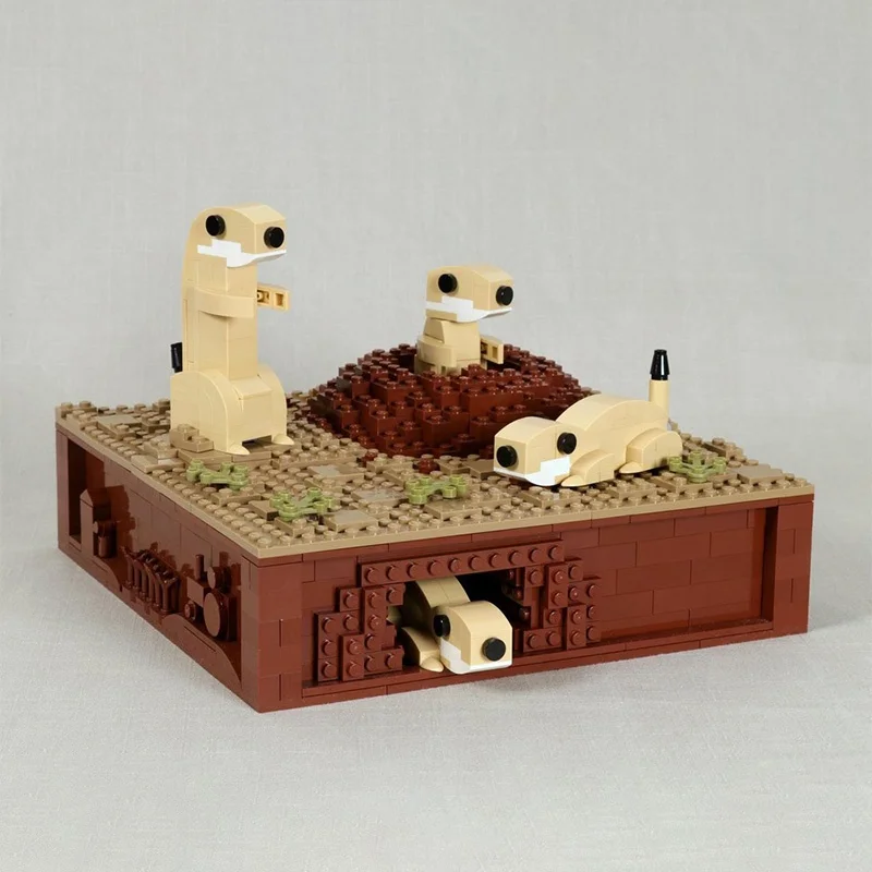 932 個 MOC プレーリードッグス キネティック彫刻モデルビルディングブロック建築組み立て DIY クリスマスギフトアイデアおもちゃレンガ誕生日
