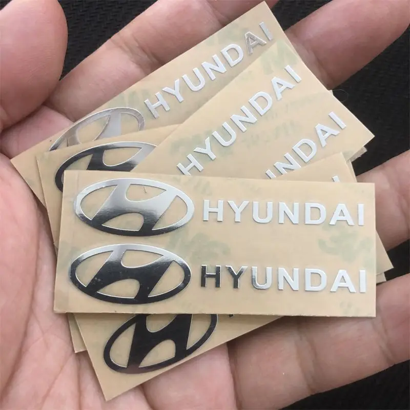 Car metal creative stickers Waterproof Dirt-proof Stickers Accessory For Hyundai Tucson Solaris I30 Creta Ix35 I40 IX20 Veloster