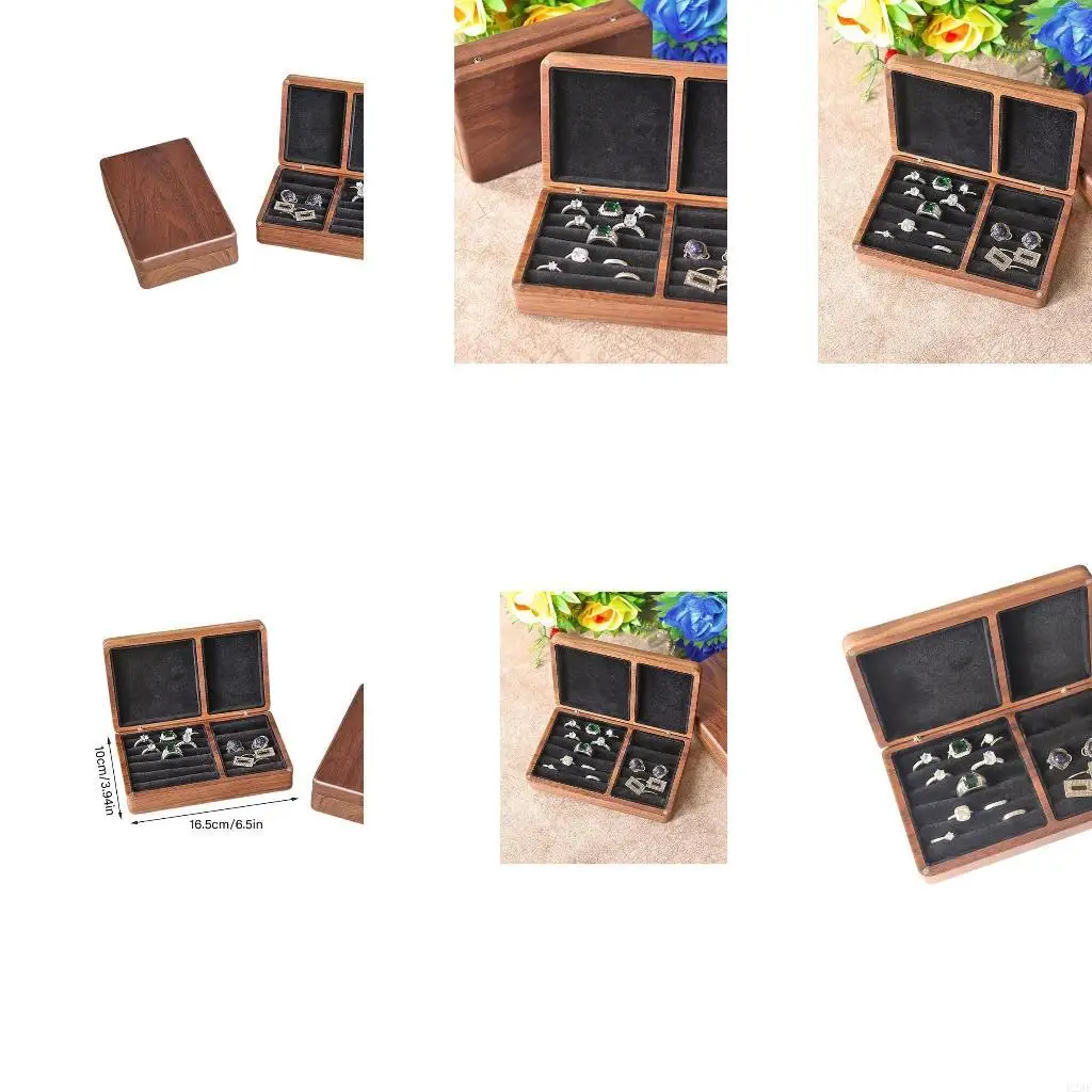 

Стильный деревянный ящик для хранения ювелирных изделий с несколькими уровнями для организации предметов