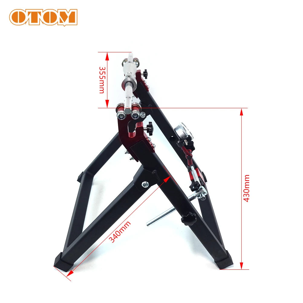 OTOM Motorcycle Hub Repair Stand Rack Universal Parking Holder Adjustable U-Shaped Balance Frame Bracket Fixing Calibration Tool