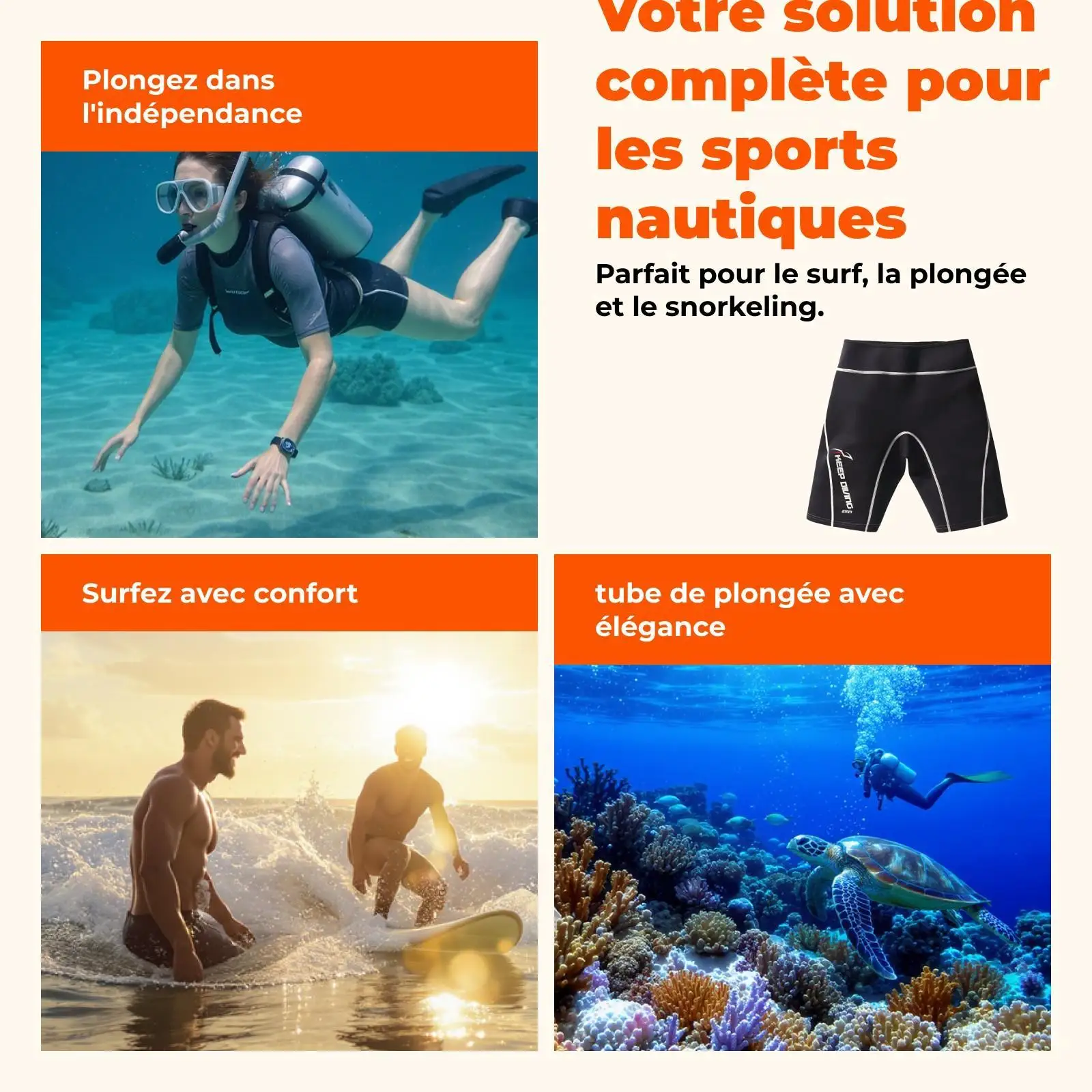 

Neoprene Diving Shorts 2mm Rash Guard Shorts Swim Pants for Paddling Boating Kayaking Fitness Training