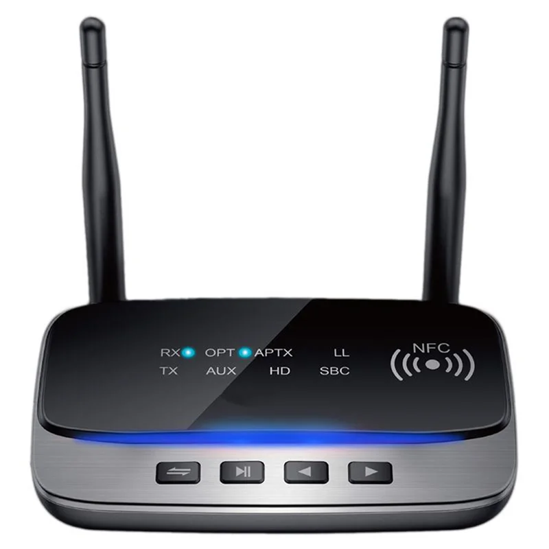 

Superior-NFC 80M Bluetooth 5.0 Audio Transmitter Receiver Aptx LL HD Wireless Adapter SPDIF AUX 3.5Mm For PC TV Pair 2 Headphone