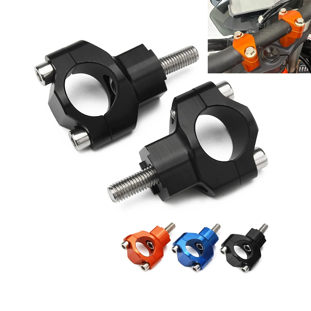 CNC Billet HandleBar Fat Bar Risers 28mm Mount Holder Clamp Adaptor For KTM 125-530 Years 00-16 SX SXF EXC XCW XCFW EXCF Model