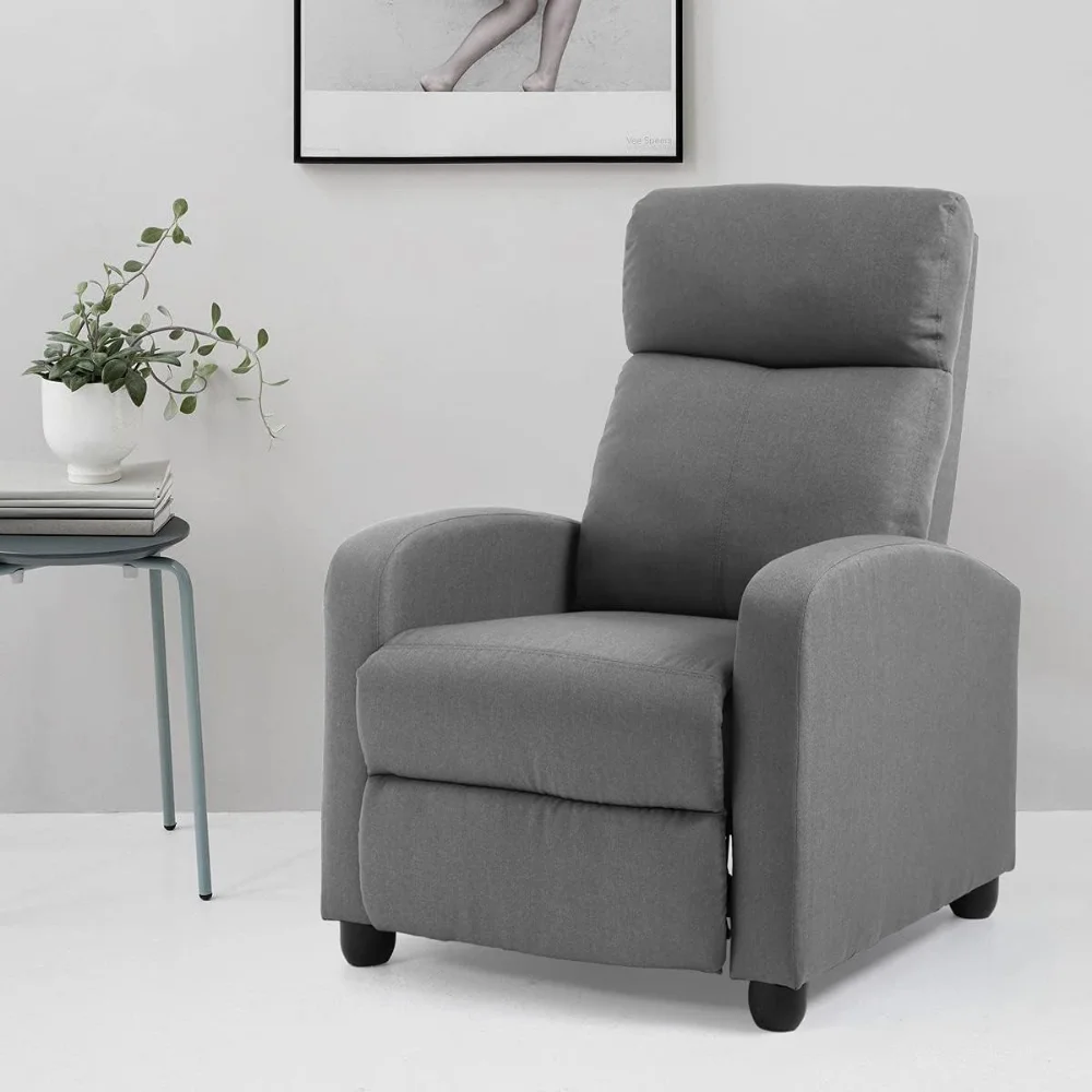 

Fabric Recliner Chair Wingback Reading Sofa Chair High-Density Sponge Padded Wide Seat Lounge Home Theater