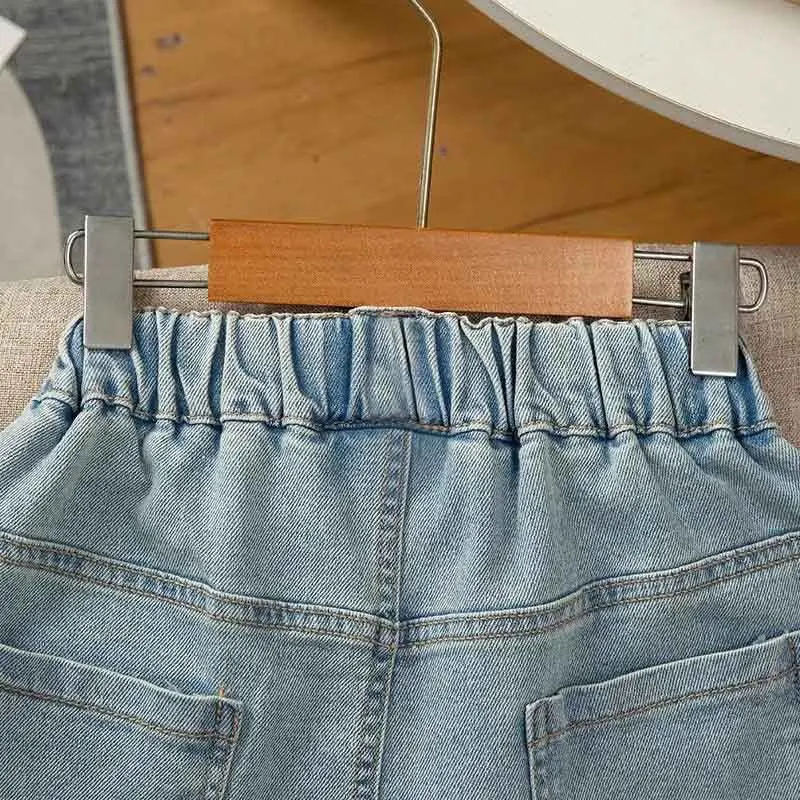 Sommer Teenager Mädchen Shorts Jeans Mode Schleifendekoration Kurze Denim-Hosen für 2-10 Jahre Kinderkleidung Kinder Freizeithosen – Detail 6