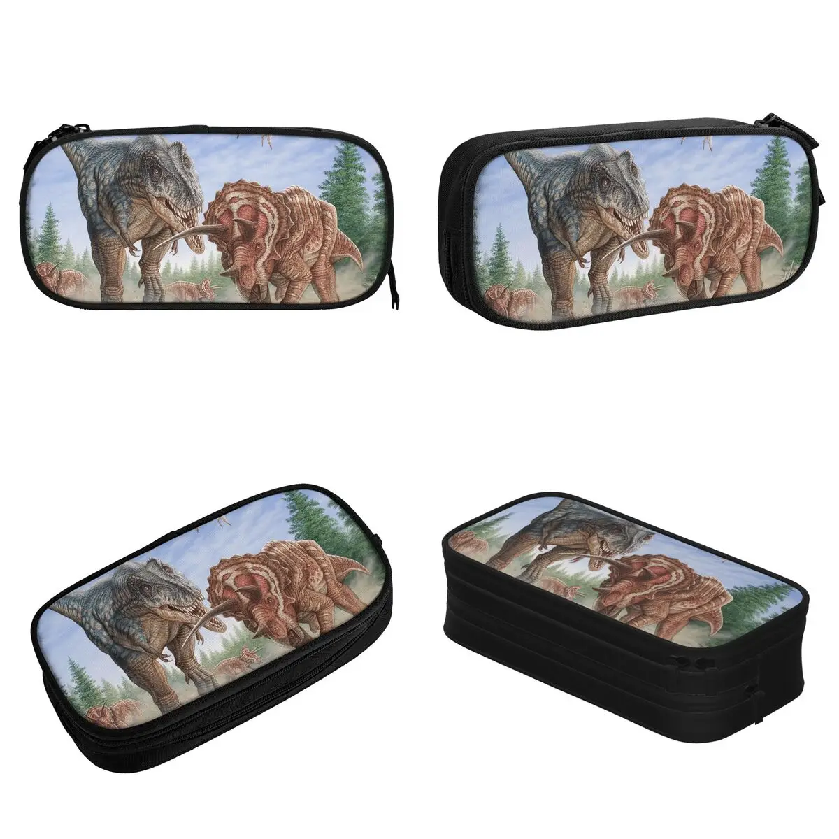 패션 공룡 동물 연필 케이스 분필 T-rex 연필 케이스 소녀 소년을위한 펜 대형 저장 가방 학교 용품 선물 문구