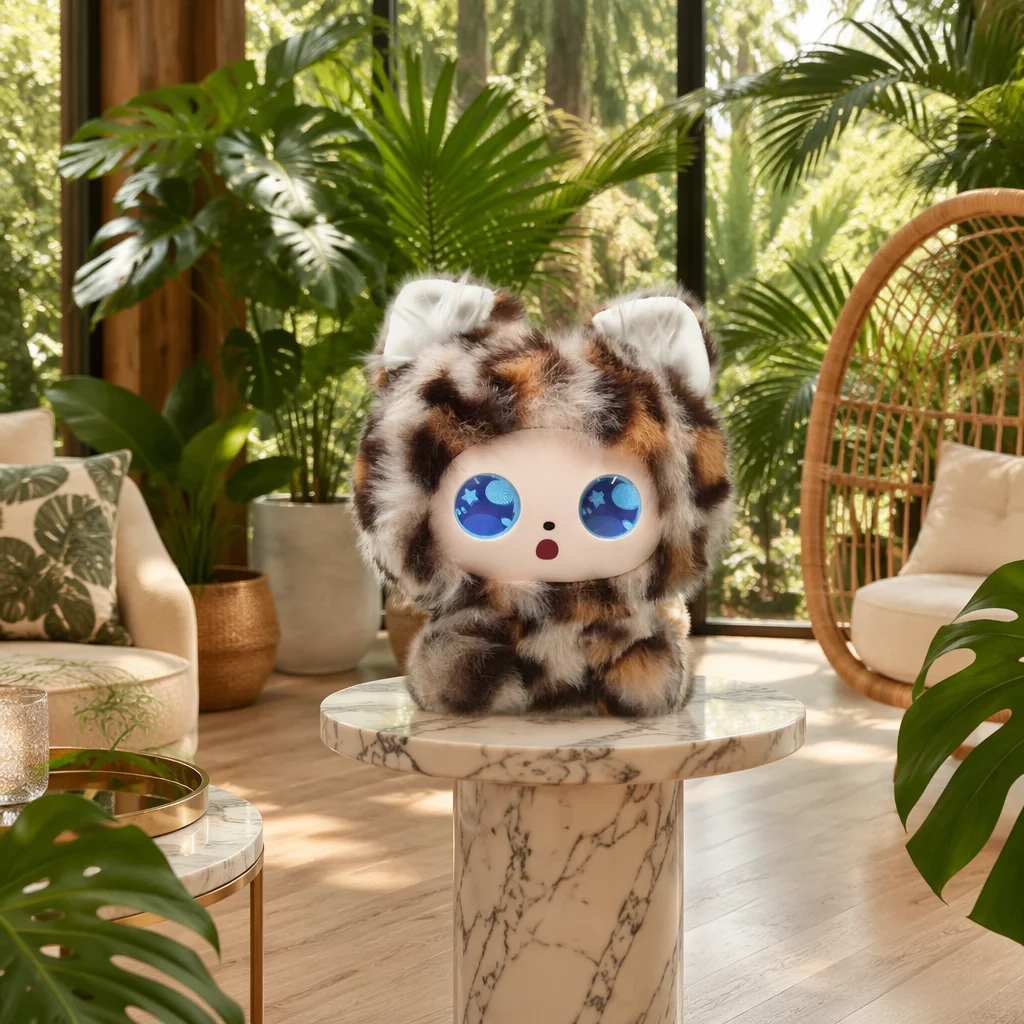 AI Plush Companion Robot Toy Leopard Print Interactive Talking Doll with Voice Chat Cute Smart Emotional Support Gift