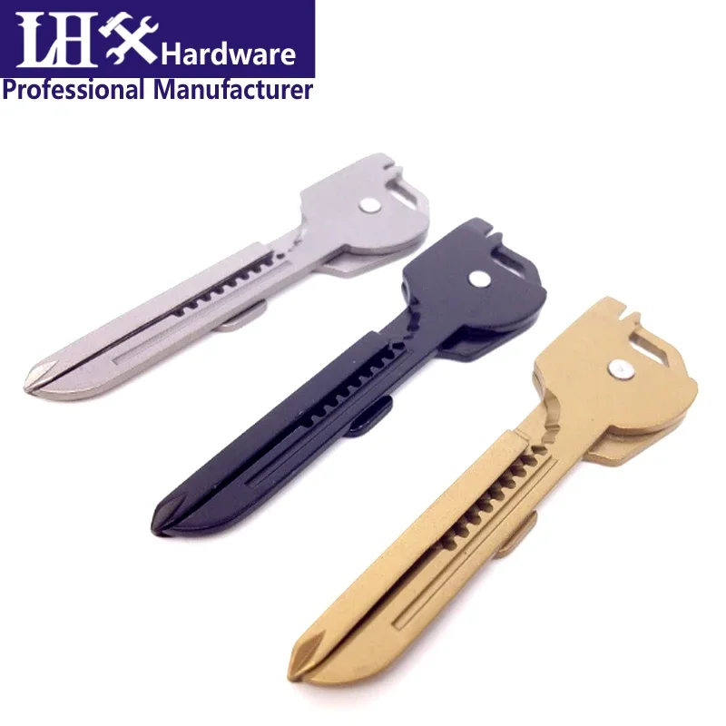 Multi Folding Hand Tool Set Keychain Phillips Flat-blade Screwdriver Corkscrew Knife for Outdoor Travel Camping LHX HX05 G