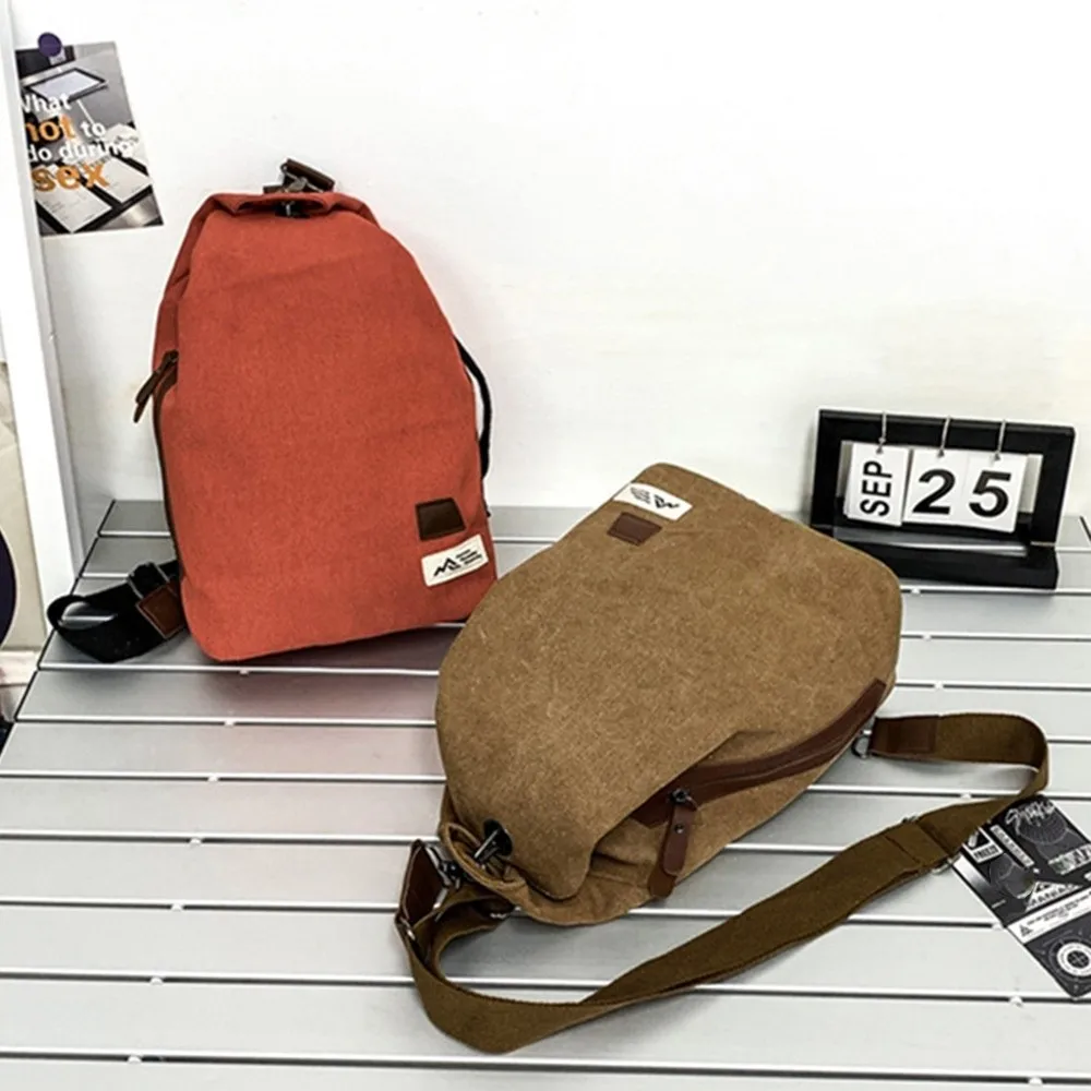 Borsa da petto in tela di grande capacità Stile retrò Design minimalista Borsa a tracolla maschile Borsa a tracolla singola modello di tendenza