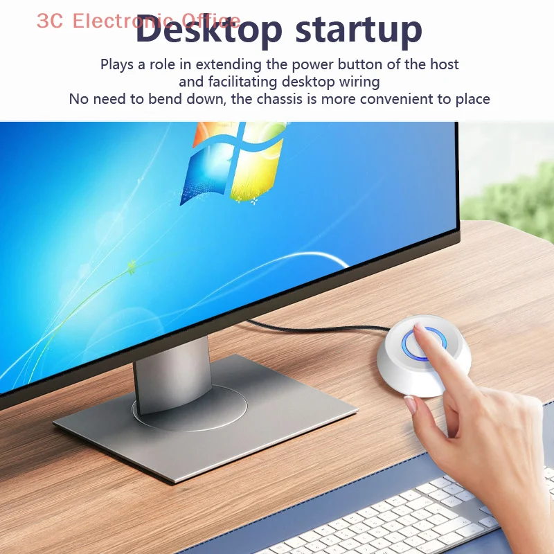 2M LED Light PC Power Switch Extension Cable External Motherboard Start Button For Desktop Computer