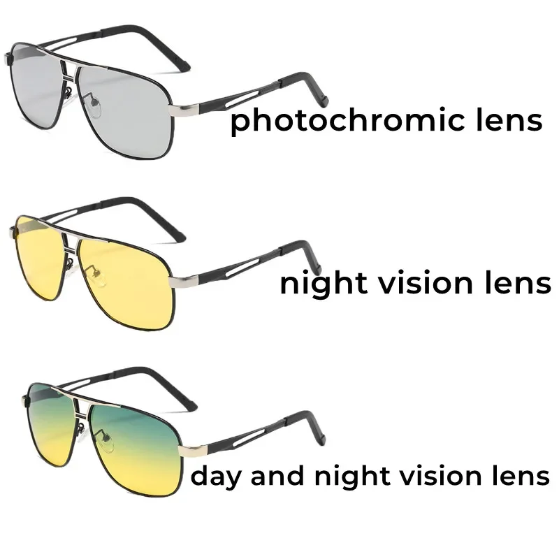 Chameleon Photochromic Night Vision Polarized Sunglasses Outdoor Day And Night UV400 Change Lens Men\'s Driving Sun Glasses