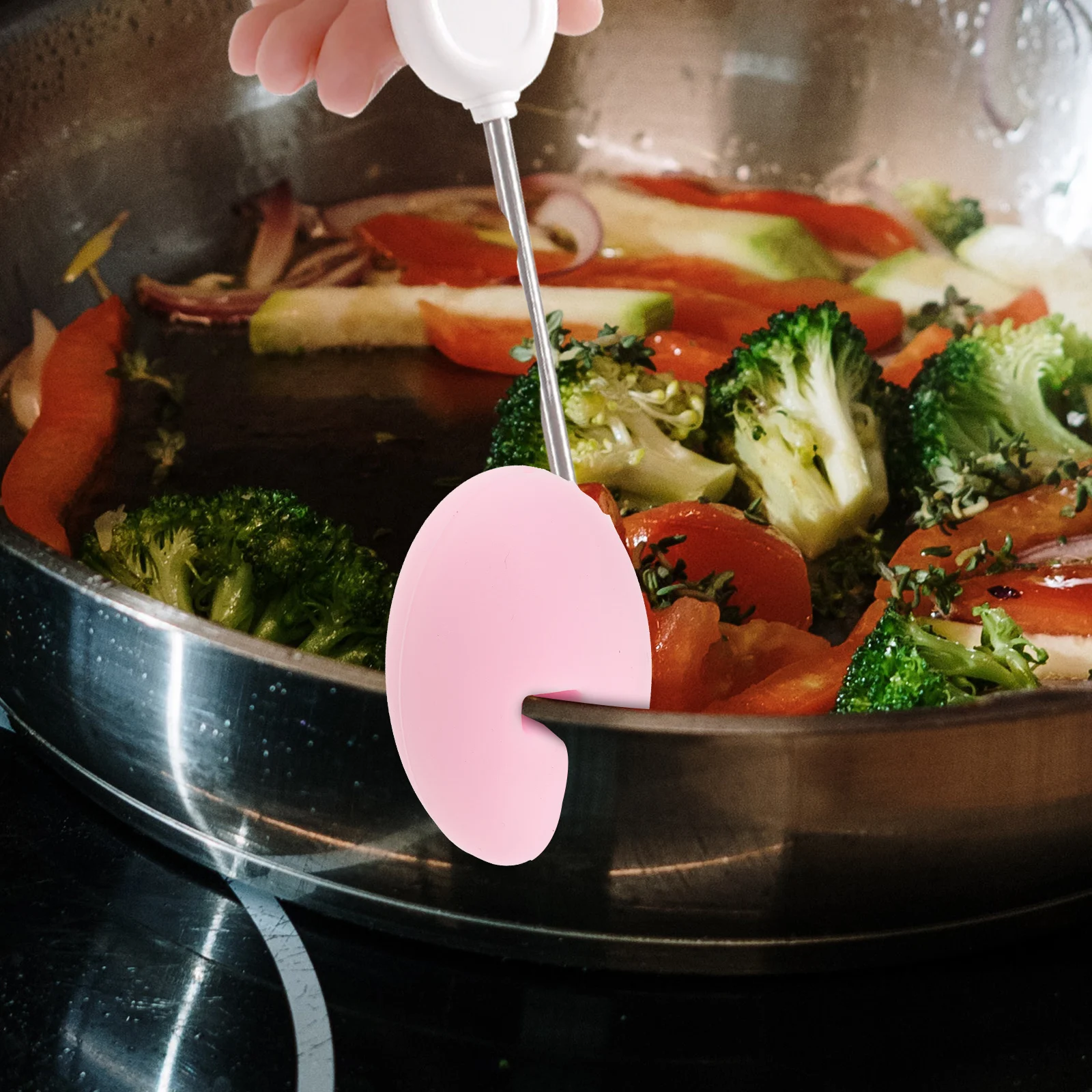 

Silicone Pot Clip Thermometer Holder Flexible for Temperature Probe Cooking Candy Making Deep Fryer Thermometer Pot Clip