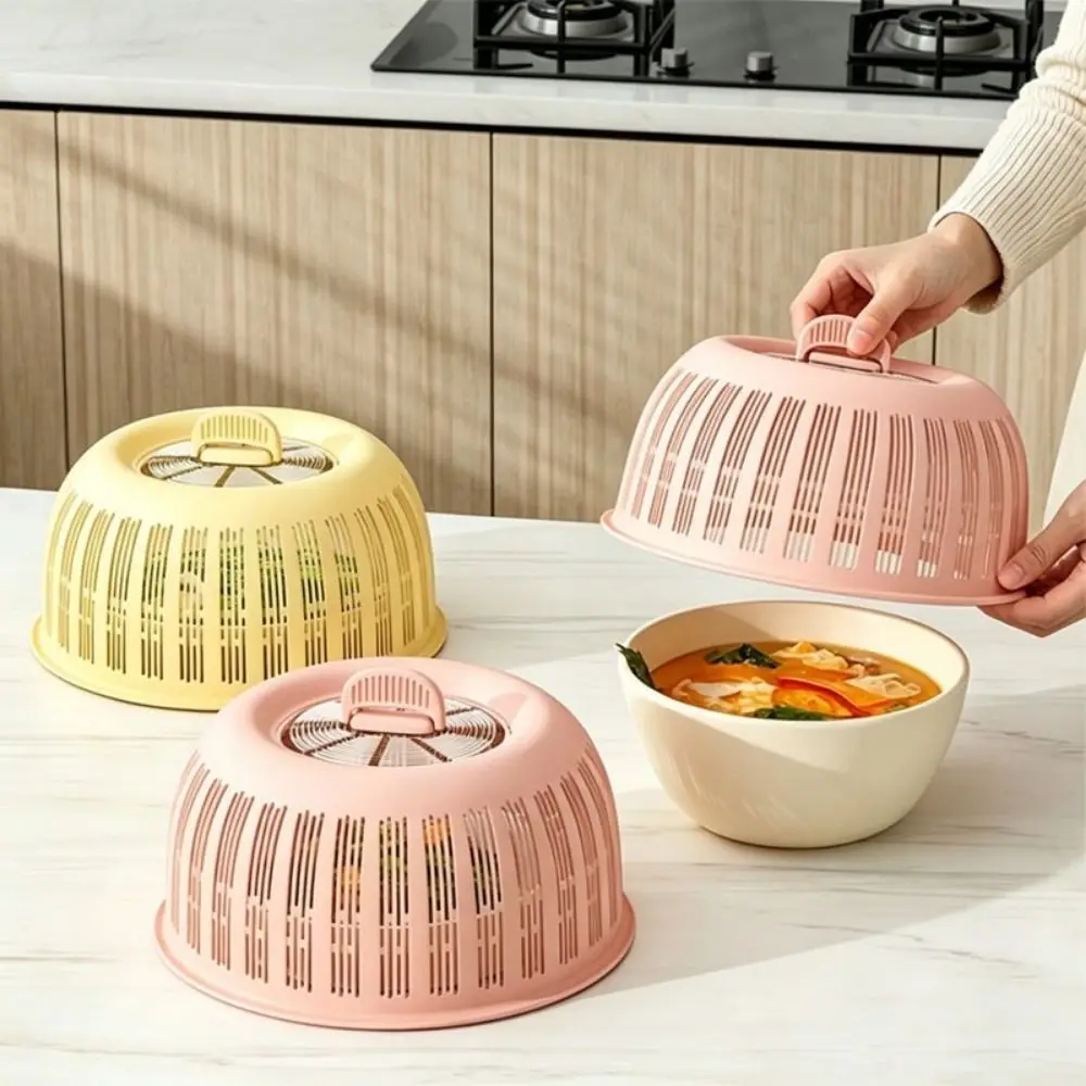 Leftovers Cover 2-in-1 Anti Fly Mosquito Cover Plastic Breathable Fruit Basket Insect Proof Food Protection Cover Outdoor Picnic