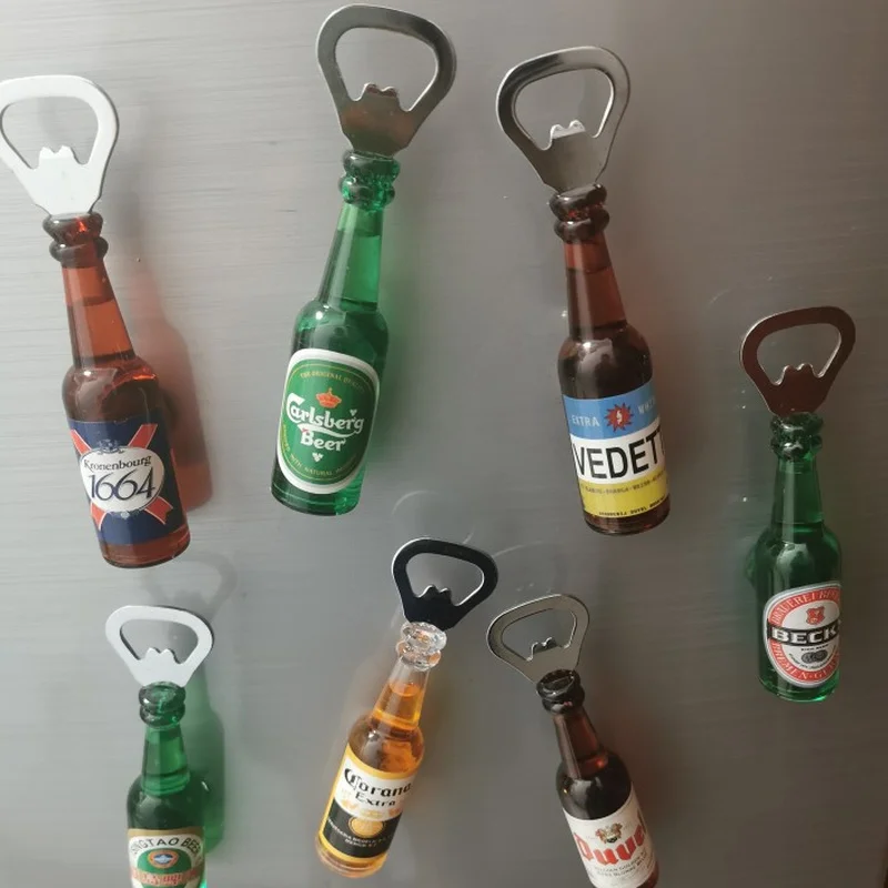 

Creative Beer Bottle Opener Bottle Opener with Magnet Can Be Attached Refrigerator Stickers Kitchen Tools Accessories Hot Sale