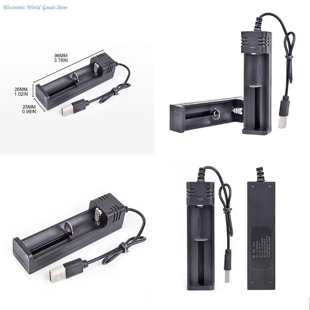 

Зарядное устройство A3PD с 1 слотом, интеллектуальное USB-зарядное устройство для перезаряжаемых батарей 18650, 16340, 14500, со