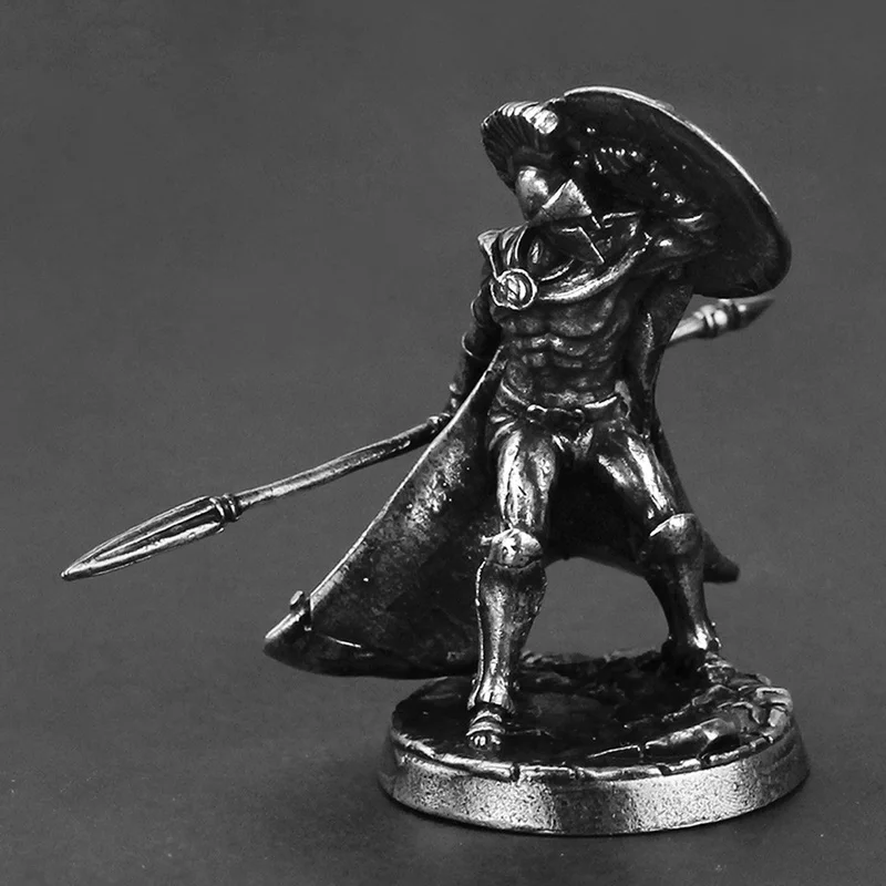 1pcs Ancient Spartan Rome Soliders Figurines Miniatures Vintage Metal Soldiers Model Statue Desktop Ornament Gifts for Men