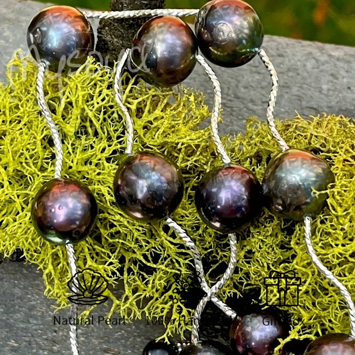 

MYSOYA 11-13 мм черное ожерелье с пресноводным жемчугом Эдисона с подарочной коробкой идеальный подарок на свадьбу, день рождения, Рождество, Новый год