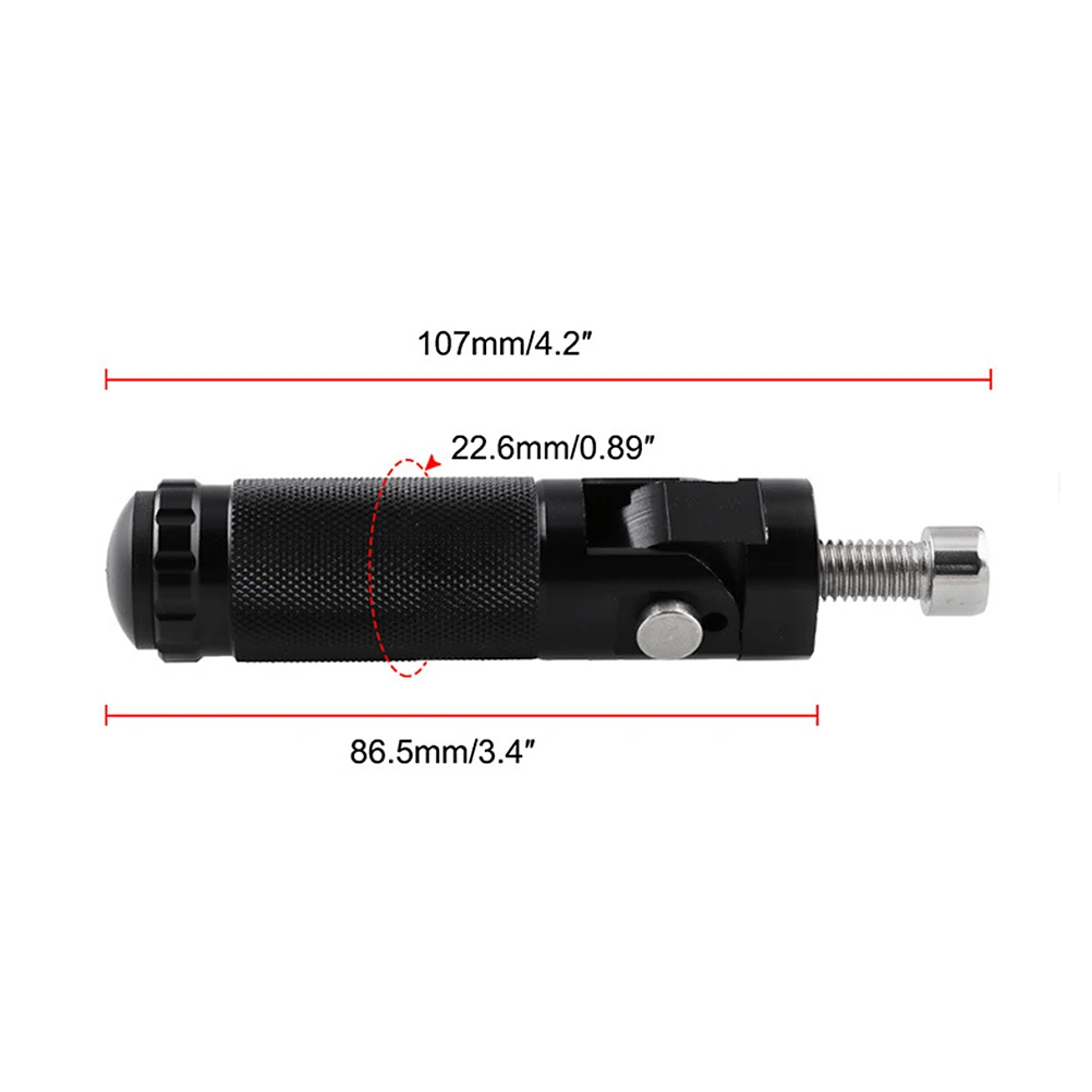 

1 Pair Aluminum Alloy Round Folding Foot Pedal Motorcycle Footpeg Replacement Durable Modification Black Easy Install Slim