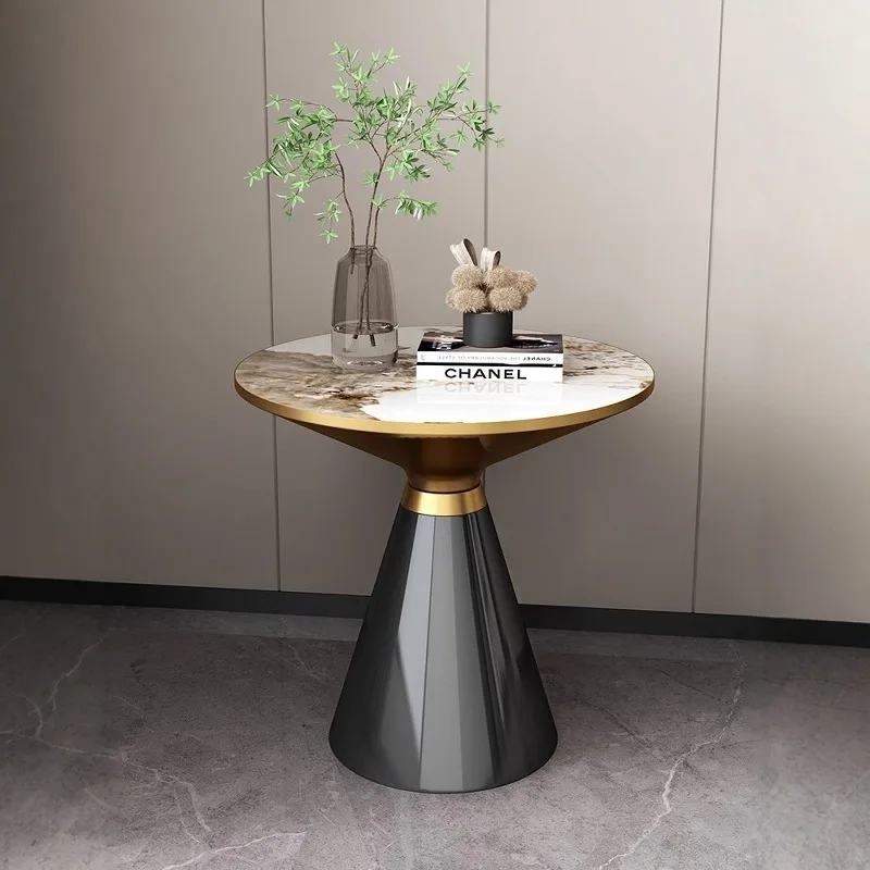 طاولة جانبية إبداعية من أردواز الشمال، طاولة زاوية صغيرة مستديرة وبسيطة لغرفة المعيشة والقهوة الحديثة #1