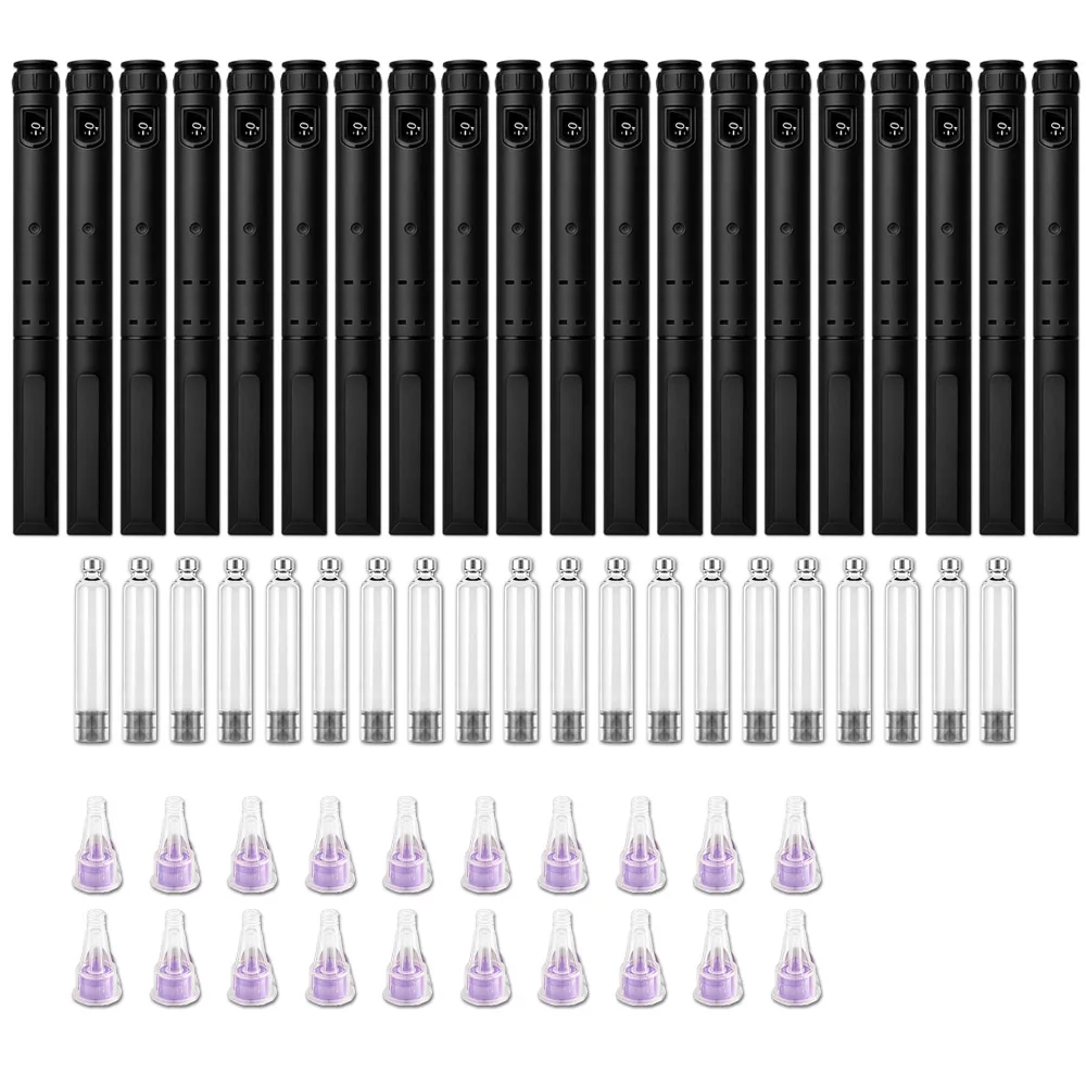 20/10pcs Disposable 60U Injection Pen with 3ml Cartridges Set Portable Insulin Injection Pen Adjustable Dose Dial Injection Pens