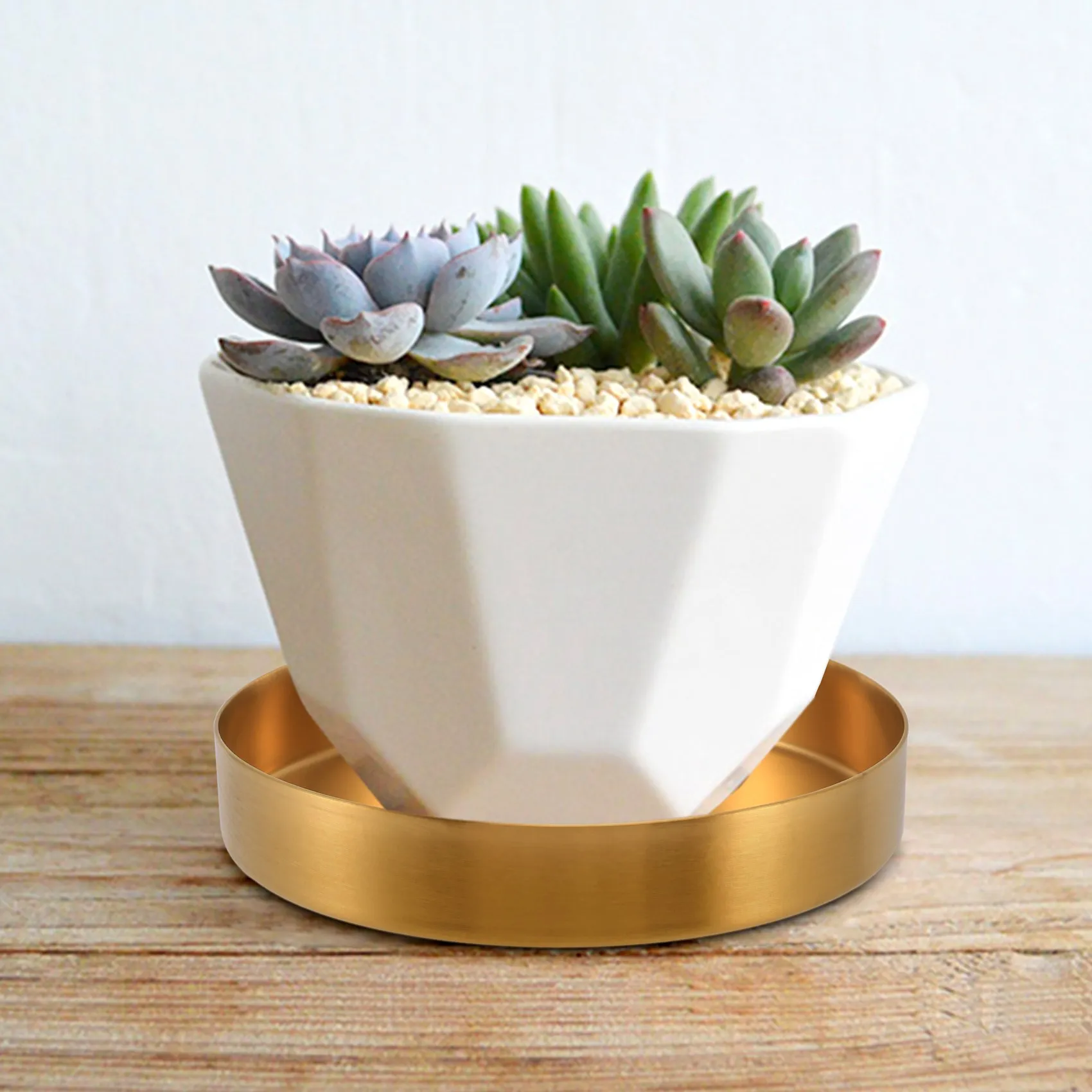 Trending Now Round Gold Tray,Metal Decorative Tray Makeup Tray Organizer for Vanity,Bathroom,Dress,Matte Brass Finish, 4.9 Inch