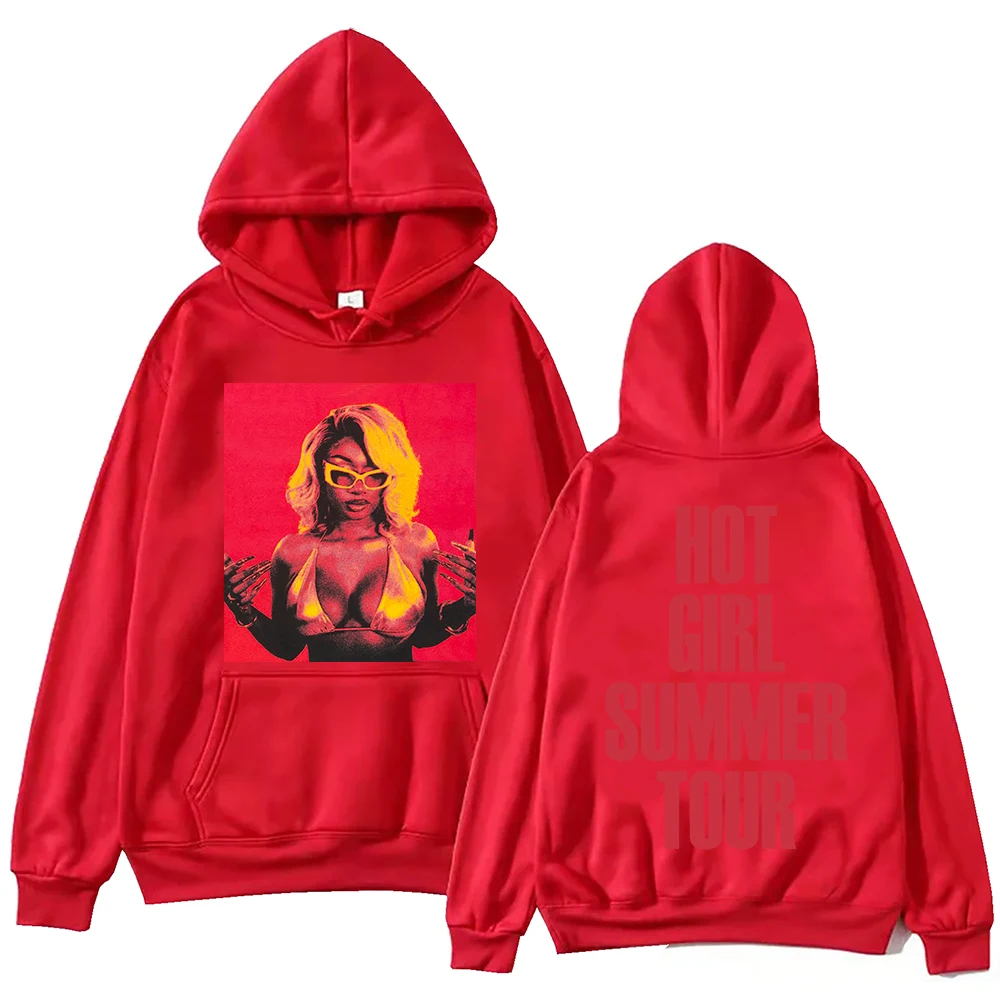 Hot Girl Summer Tour Megan Thee Stallion Tour Hoodie Harajuku Pullover Tops Sweatshirt Fans Gift