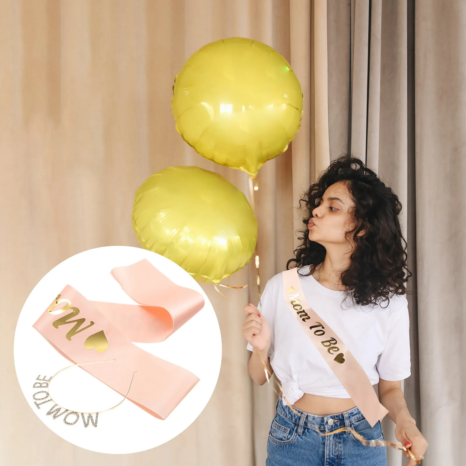 

1Set Maternity Hair Hoop Set Mom to Be Sash Unique Shower Pregnancy Photo Props Mommy to Be Sash Pregnancy Photo Props