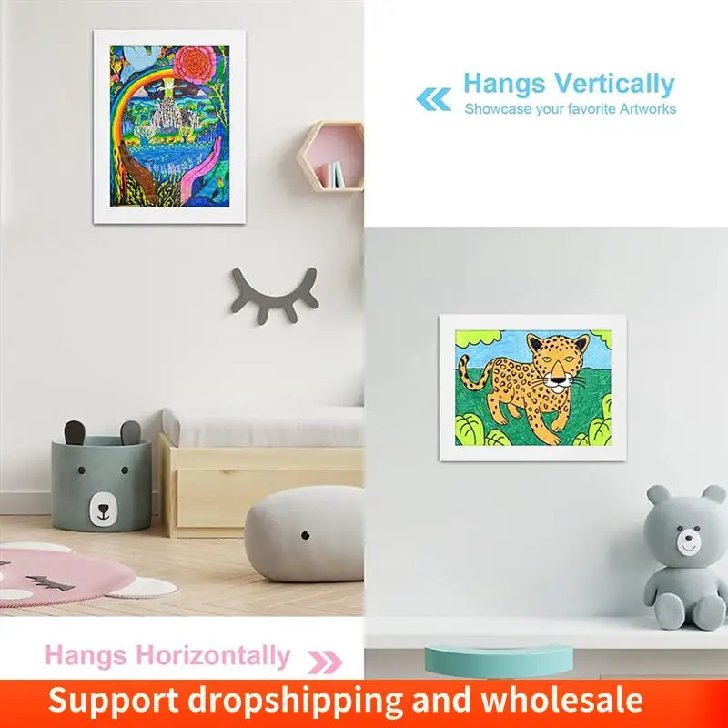 AA86 Kids Art Frames, Front Opening Kids Artwork Frames Changeable, Artwork Display Storage Frame For A4 Paper - 2PCS
