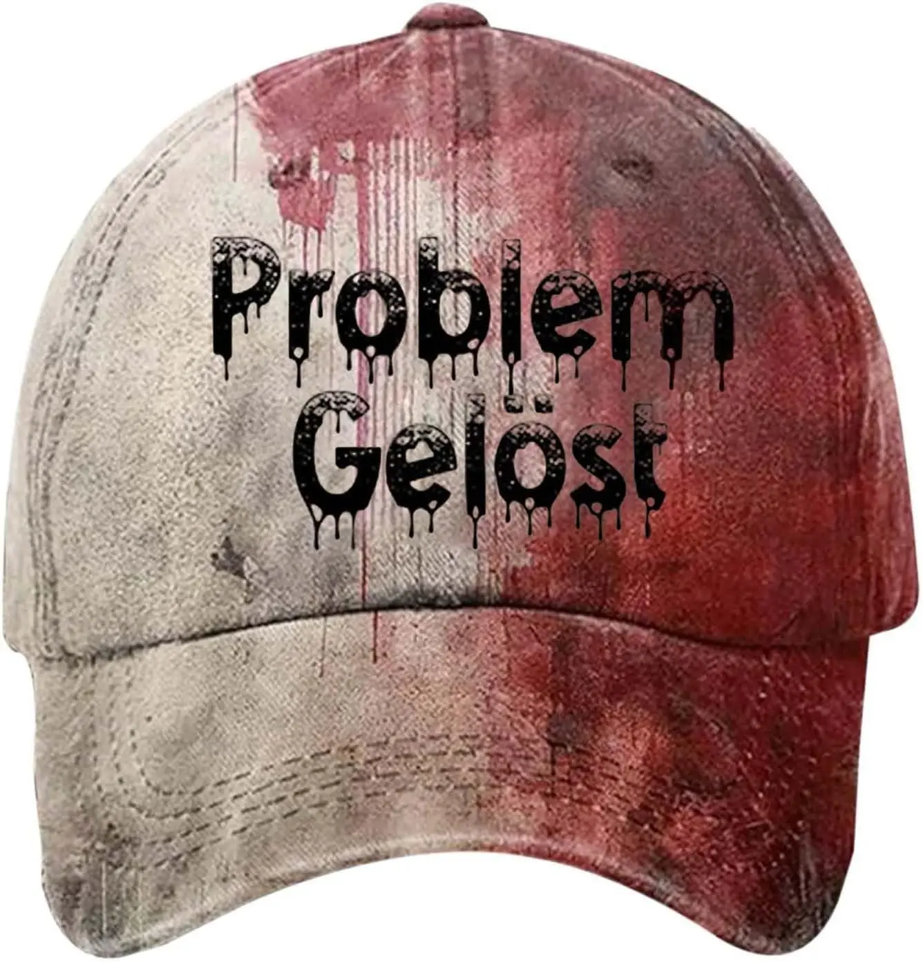 Problem Gelöst Baseball Caps Halloween Unisex Blutspritzer Printed Verstellbar Baumwolle Baseballkappe für Damen Herren Horror B