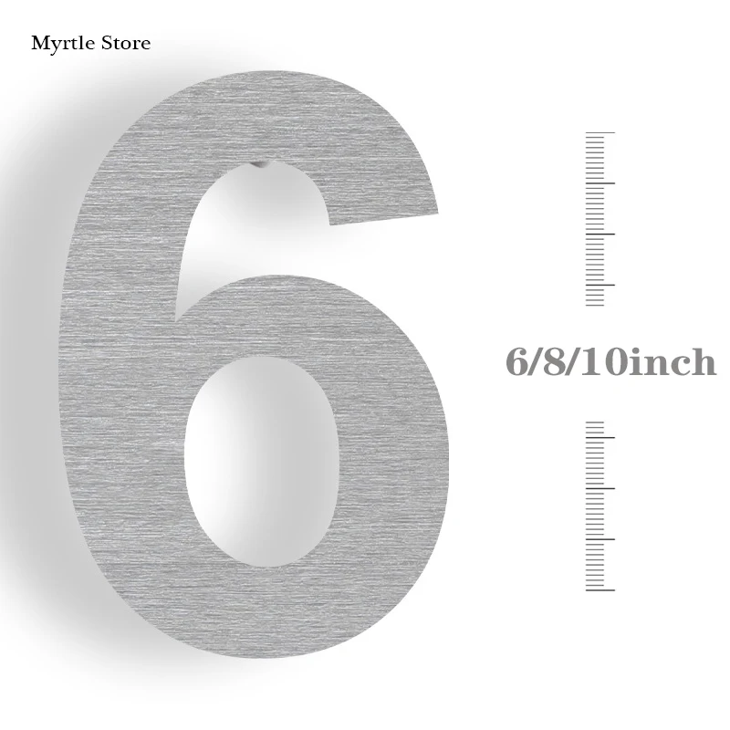 

Плавающий номер дома из нержавеющей стали 6/8/10 дюймов, серебряный адресный знак # 0-9 букв, большие современные дверные тарелки, цифроры для дома и улицы