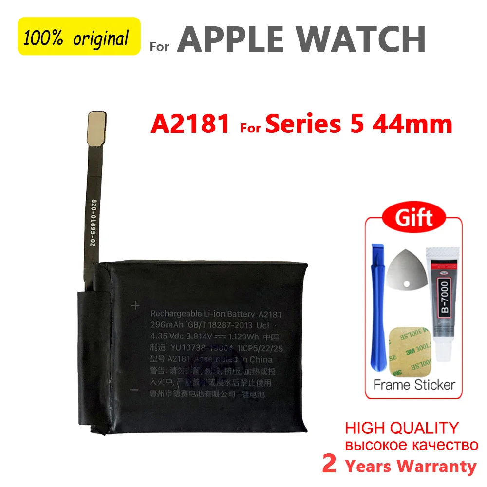 Reemplazo genuino para APPLE Watch, A2058, A2059, A2277, A2181, iwatch Series 4, 5, S4, S5, 40mm, 44mm, batería recargable