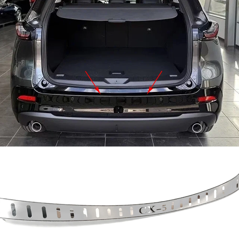 For Mazda CX-5 2026 Car Trunk Door Sill Trim Panel Stainless Steel Rear Bumper Guard Stickers Styling Accessories