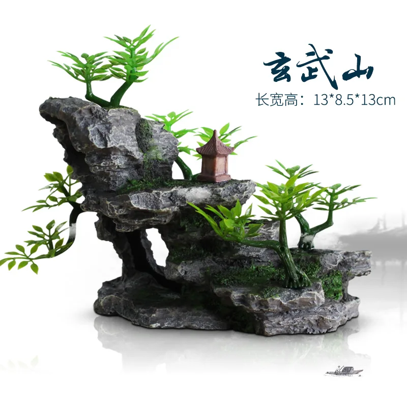 Fish tank landscaping rockery decoration water grass stone small ornaments small aquarium set interior avoidance hole full set