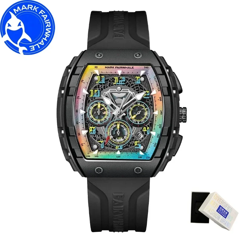 

Mark Fairwhale Watches for Man 5001 Fashion Quartz Wristwatches Resin Case Tonneau Dial Design Waterproof Men Watches Reloj