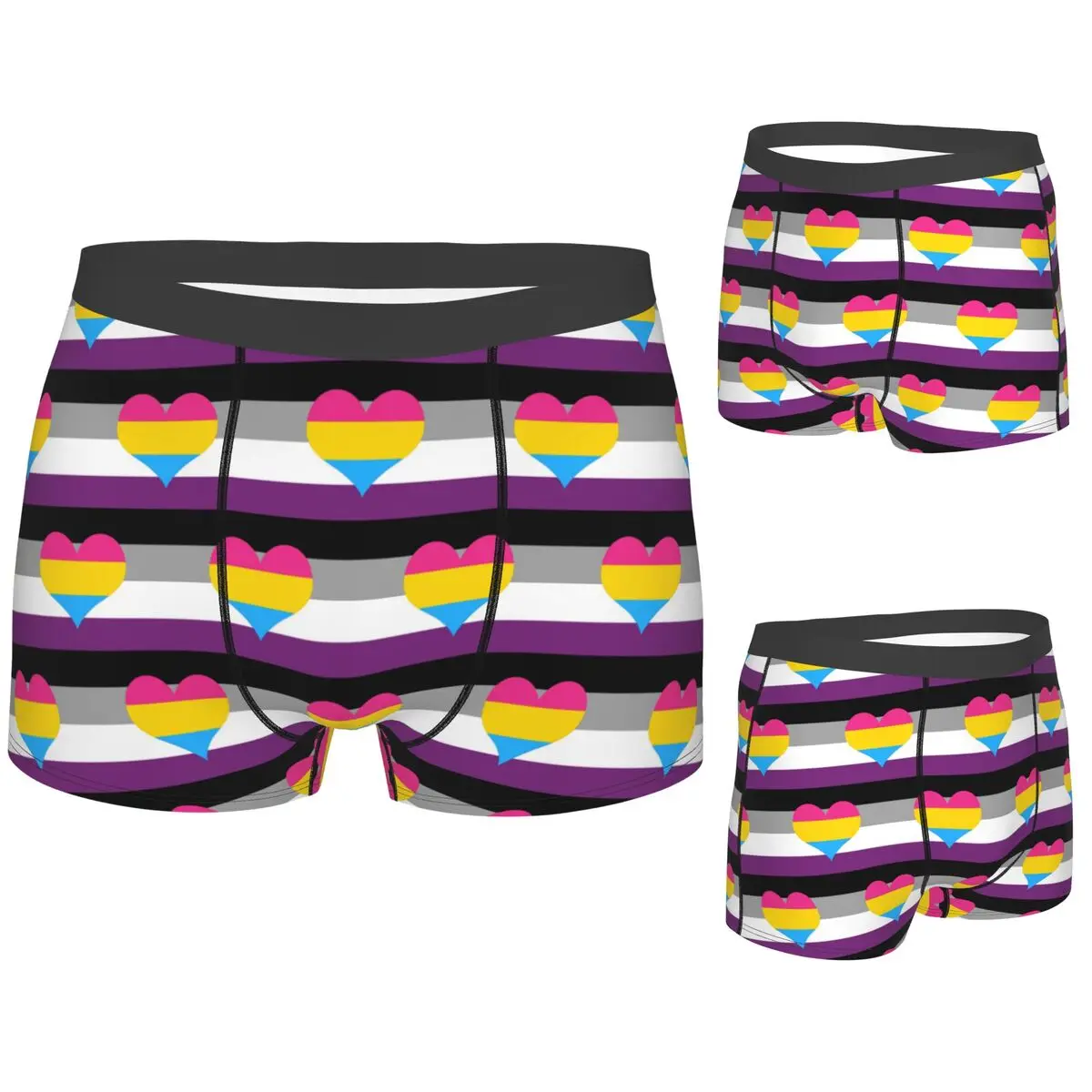 

Трусы-боксеры, шорты, сексуальные панромантические трусы с флагом гордости, мужское удобное нижнее белье для мужчин, подарки бойфренду