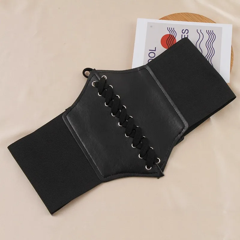 Cintura elastica da donna europea e americana, decorazione versatile estiva con abito, giacca da abito, cintura larga, cintura,