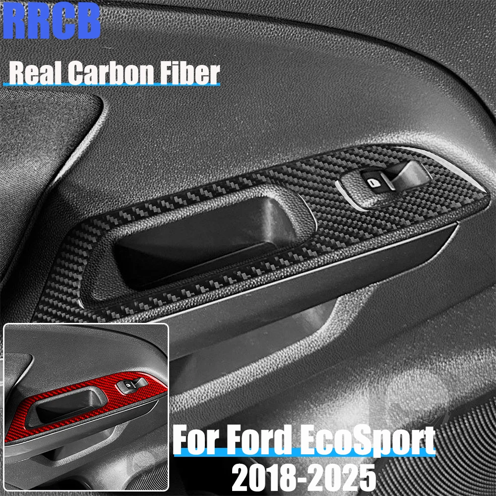 

Автомобильные аксессуары из настоящего углеродного волокна, мягкая наклейка на подъемник заднего стекла для Ford EcoSport 2018 2019 2020 2021 2022 2023 2024 2025