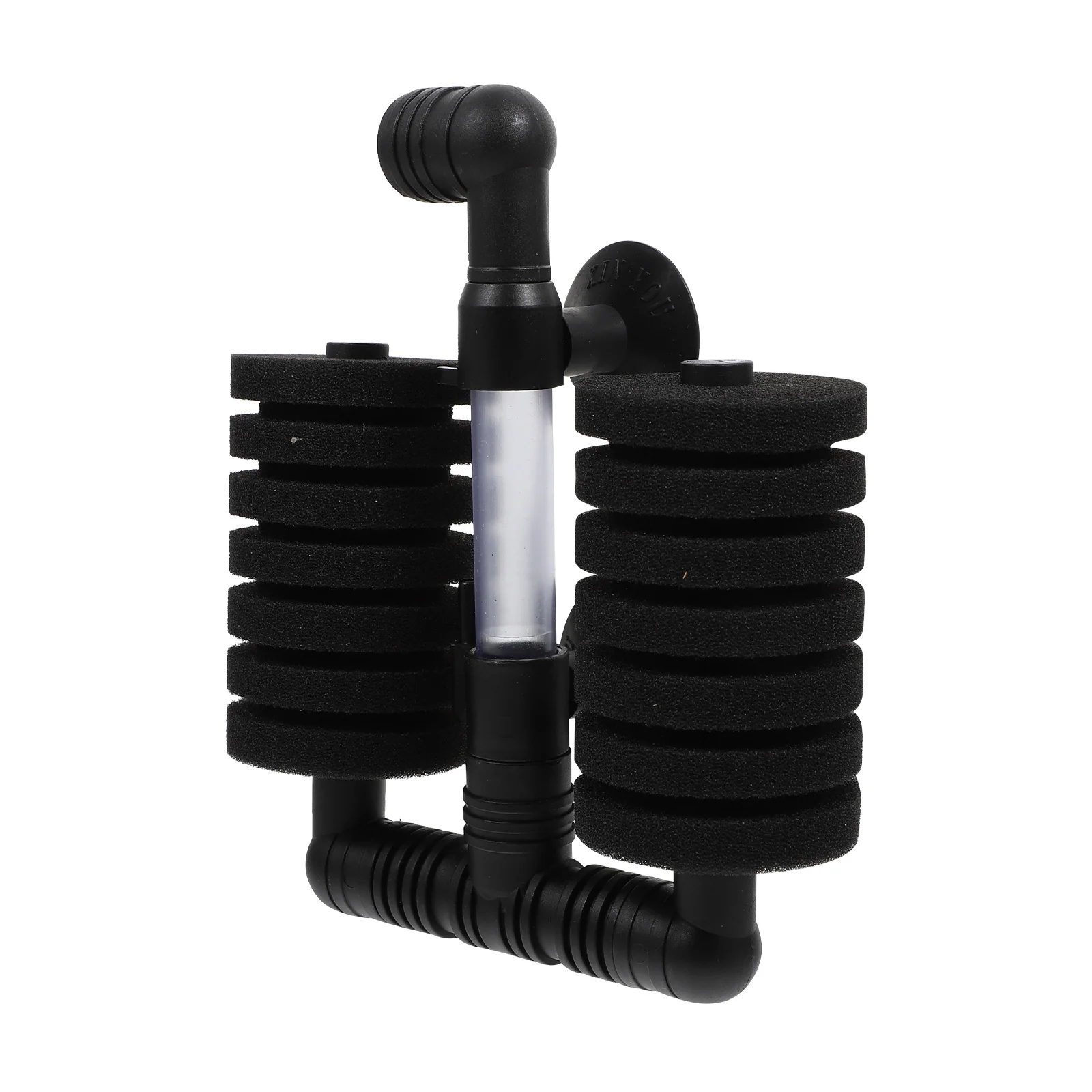 

1pc Aquarium Sponge Filter Wall Hanging Pneumatic Water Operated Dual Biochemical Filtration Tool For Fish Tank Guppy Juveniles