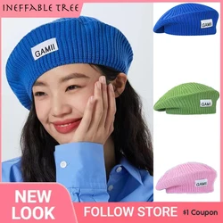 In Candy color Beret wiosenne letnie berety kapelusze dla kobiet francuskie artystki Beret malarka dziewczyny czapka damska czapka z czapką Gorro