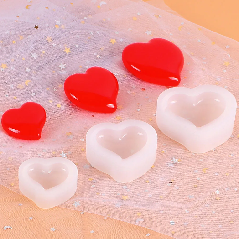 

3pcs Heart Shaped Silicone Mold for DIY Craft Epoxy Jewelry Flexible Reusable 3D Decoration Molds Accessories