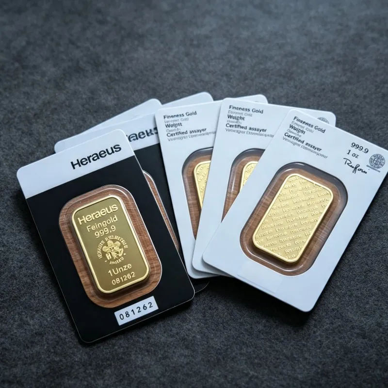 Newest Heraeus Gold Bar 1oz Suisse Gold Plated Bullion Bar with Different Serial Numbers Collect Gifts