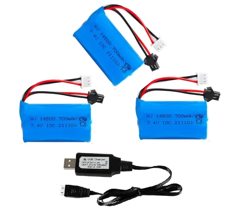 SM-2P 2S 7.4V 700 mAh 14500 Li-ion battery for R/C stunt car R/C toys Model cars accessories Toys Water Gel Gun Blaster battery