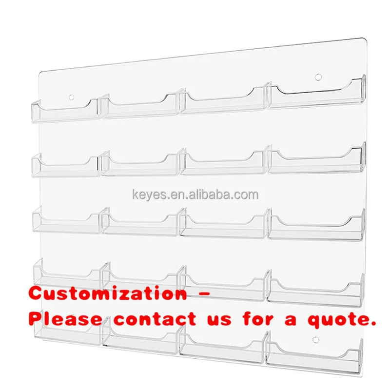 custom.Modern Style Wall-Mounted Business Card Holder with Eco-Friendly Acrylic Pockets Office Supplies Display Rack Pro